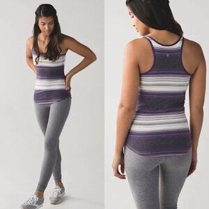 Lululemon Refresh Racer Tank Osaka Stripe Heathered Grape Tank Top Size 6